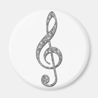 Metallic Treble Clef Magneet