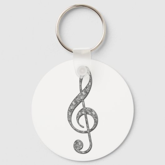 Metallic Treble Clef Sleutelhanger (Voorkant)