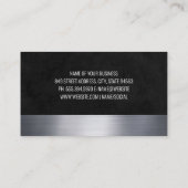Metallic trim | Zwarte textuur Visitekaartje (Achterkant)