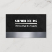 Metallic trim | Zwarte textuur Visitekaartje (Voorkant)