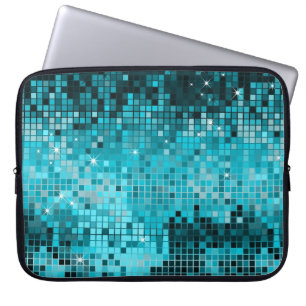 Metallic turquois-reeksen bekijken Disco Mirrors B Laptop Sleeve