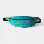 Metallic Turquoise Blauw en Zwart Glitter Ombre Heuptasje (Voorkant)