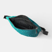 Metallic Turquoise Blauw en Zwart Glitter Ombre Heuptasje (Open)