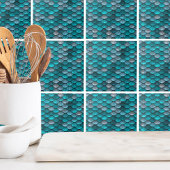 Metallic Turquoise Blauwgroen Zeemeermin Schalen P Tegeltje