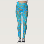 Metallic turquoise Design Leggings (Voorkant)