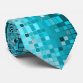 Metallic turquoise-reeksen bekijken Disco-spiegels Stropdas (Opgerold)