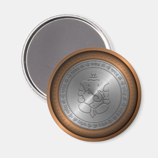 Metallic uitgestoten Ganesha-teken Magneet (Voorkant / Achterkant)