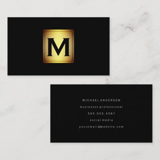 Metallic Vignette Label met monogram (Voorkant / Achterkant)