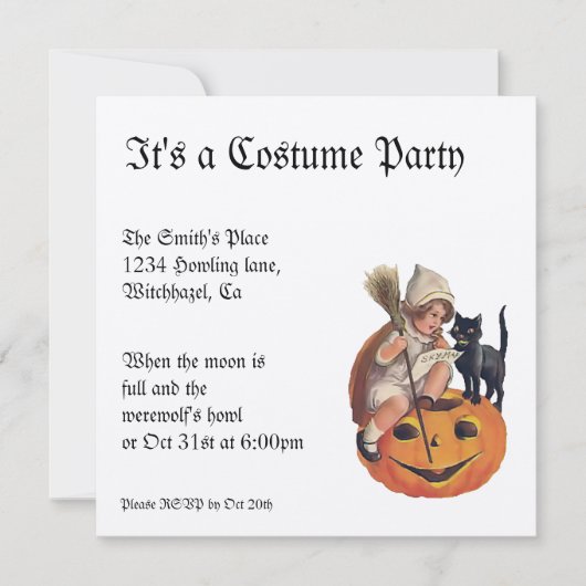 Metallic Vintage Halloween Invitation Kaart (Voorkant)