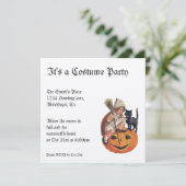 Metallic Vintage Halloween Invitation Kaart (Staand voorkant)