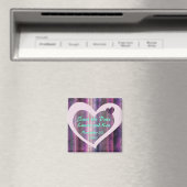 Metallic Violet Heart Save the Date Magnet (Insitu (Vaatwasser))