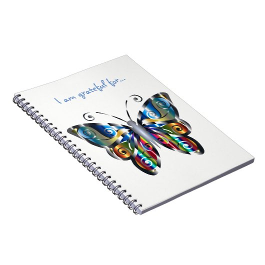 Metallic vlinder dankbaarheid Notitieboek (Rechterzijde)