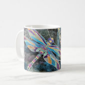 Metallic Waterverf Art Dragonfly Coffee Tea Cup Koffiemok (Voorkant links)