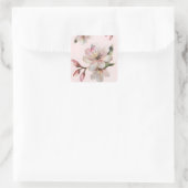 Metallic Waterverf Sakura Vierkante Sticker (Tas)