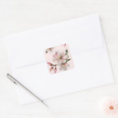 Metallic Waterverf Sakura Vierkante Sticker (Envelop)