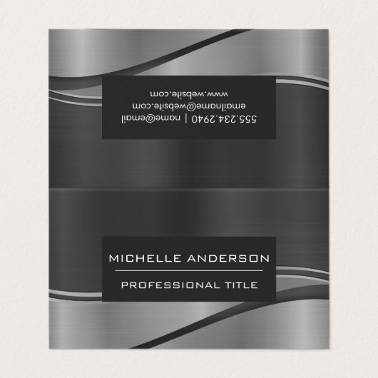 Metallic Wave Background Visitekaartje (Buitenkant ongevouwen)