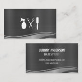 Metallic Wave | Gereedschappen voor barber stylist Afsprakenkaartje (Voorkant / Achterkant)