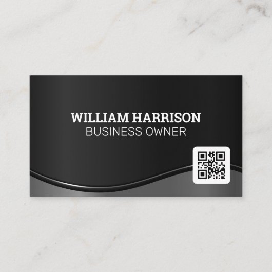 Metallic Wave | QR-code Visitekaartje (Voorkant)