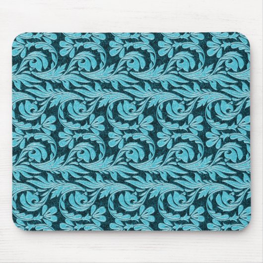 Metallic Waves 2Tone Blauwgroen Drink MOUSEPAD Muismat (Voorkant)