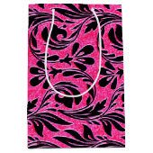 Metallic Waves — Hot Pink-Black-GIFT BAG m Medium Cadeauzakje (Voorkant)