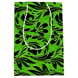 Metallic Waves-Neon-Black-GIFT BAG m Medium Cadeauzakje