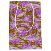 Metallic Waves-Paars-Gold-GIFT BAG m Medium Cadeauzakje (Voorkant)