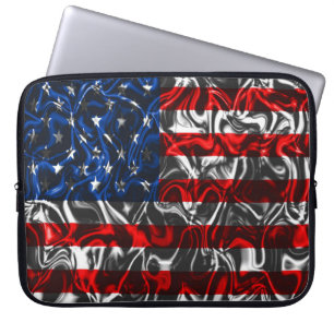 Metallic Waving Amerikaanse vlag Laptop Bag Sleeve