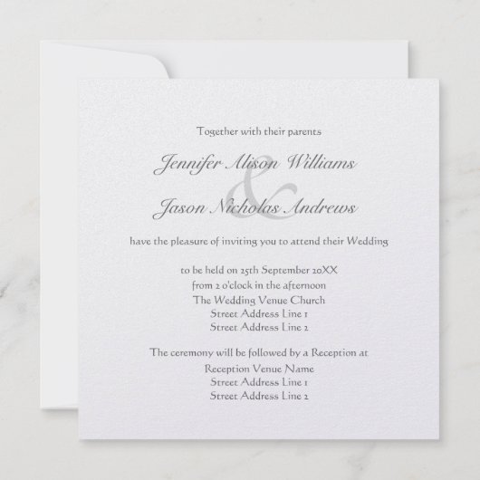 Metallic Wedding Invitation Celtic Monogram E Kaart (Achterkant)