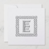 Metallic Wedding Invitation Celtic Monogram E Kaart (Voorkant)