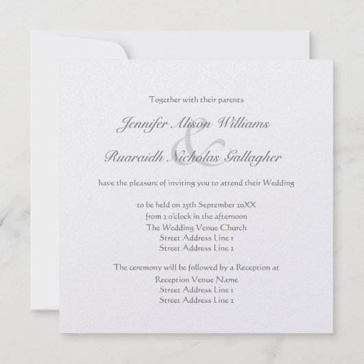 Metallic Wedding Invitation Celtic Monogram G Kaart (Achterkant)