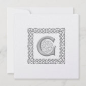 Metallic Wedding Invitation Celtic Monogram G Kaart (Voorkant)