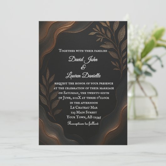 Metallic Whisper Photo Invitation Kaart (Staand voorkant)