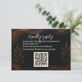Metallic Whisper QR Code RSVP Card Kaartje (Staand voorkant)
