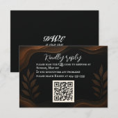 Metallic Whisper QR Code RSVP Card Kaartje (Voorkant / Achterkant)