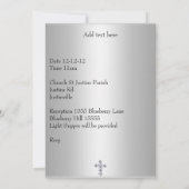 Metallic White Photo Lijst Cross-Baptism Blue Kaart (Achterkant)