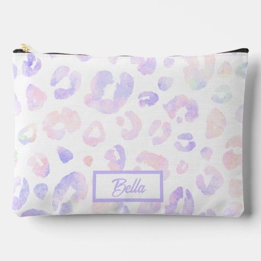 Metallic wit luipaard patroon etui (Voorkant)