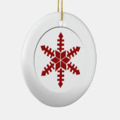 Metallic witte cirkel en rode sneeuwvlok keramisch ornament (Rechts)