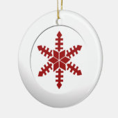 Metallic witte cirkel en rode sneeuwvlok keramisch ornament (Links)