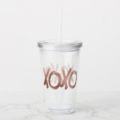 Metallic XOXO Roos Gold Valentijnsdag Love Acryl Drinkbeker (Voorkant)