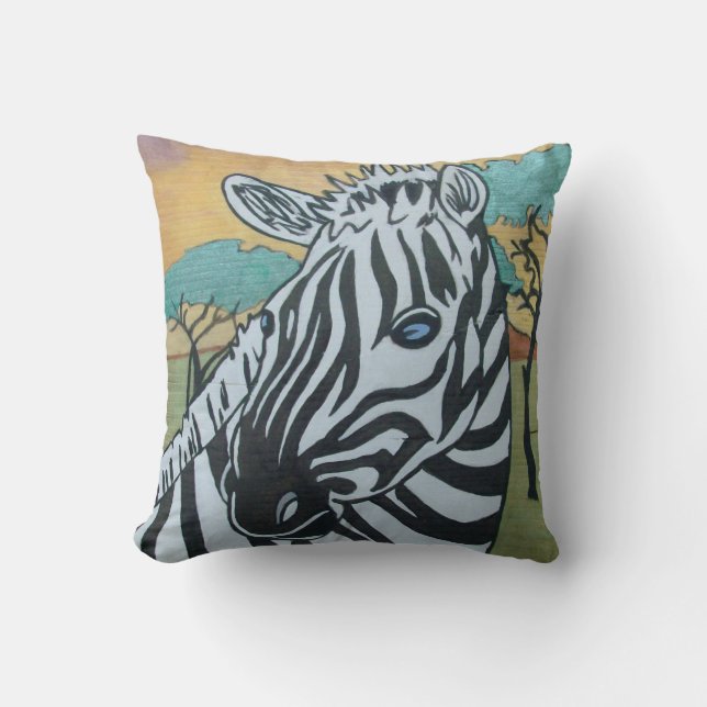 Metallic Zebra Pillow Kussen (Voorkant)