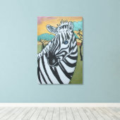 Metallic Zebra Safari op Canvas Afdruk (Insitu (Houten vloer))