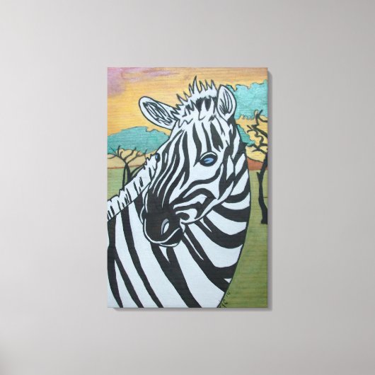 Metallic Zebra Safari op Canvas Afdruk (Voorkant)