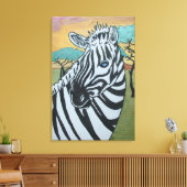 Metallic Zebra Safari op Canvas Afdruk (Insitu (Woonkamer))