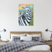 Metallic Zebra Safari op Canvas Afdruk (Insitu (Slaapkamer))