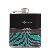 Metallic Zebra Zodiac Sign Aquarius Heupfles (Voorkant)