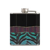 Metallic Zebra Zodiac Sign Aquarius Heupfles (Achterkant)