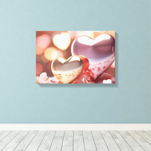 "Metallic" ziet er goud, zilver en Roos uit Canvas Afdruk (Insitu (Houten vloer))