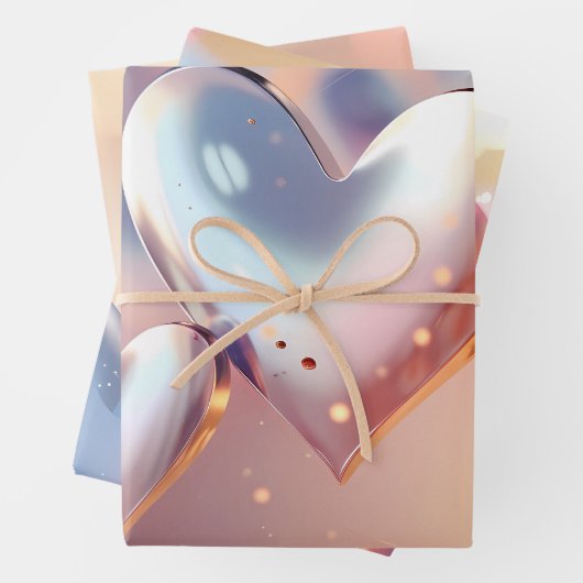 "Metallic" ziet er goud, zilver en Roos uit Inpakpapier Vel (In situ)