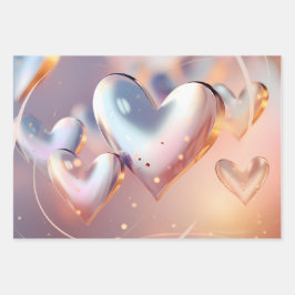 "Metallic" ziet er goud, zilver en Roos uit Inpakpapier Vel