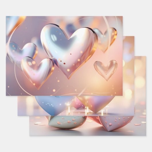 "Metallic" ziet er goud, zilver en Roos uit Inpakpapier Vel (Set)